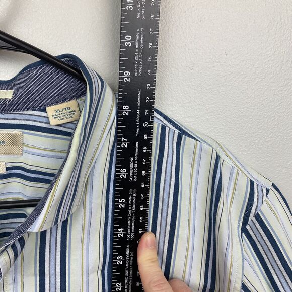 Tommy Bahama shirt mens xl blue long sleeve button down striped island modern - Picture 5 of 9